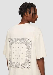 QS Kurzarmshirt Loose Fit mit Rückenprint Khaki/Beige/Weiß
