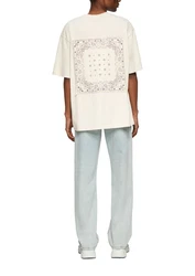 QS Kurzarmshirt Loose Fit mit Rückenprint Khaki/Beige/Weiß