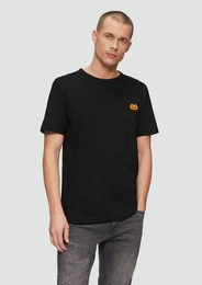 Kurzarmshirt T-Shirt mit Halloween-Stickerei Stickerei