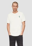 s.Oliver Kurzarmshirt T-Shirt Weiß/Khaki/Gelb/Creme