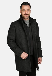 Calamar Strickmantel Wollmantel Dunkelgrau/Grau/Schwarz/Dunkelgrün