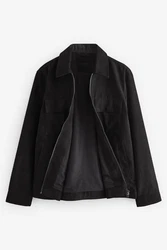 Next Hemdjacke mit Kragen  (1-St) Schwarz/Dunkelgrau