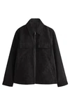 Next Hemdjacke mit Kragen  (1-St) Schwarz/Dunkelgrau