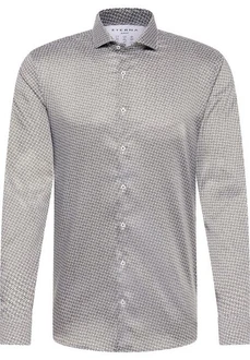 Eterna Langarmhemd SLIM FIT Performance Hemd Grau/Dunkelgrau/Silber