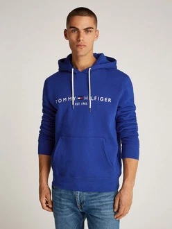 Tommy Hilfiger Sweatshirt TOMMY LOGO HOODY enzian/rot/weiß