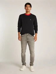 Tommy Jeans Strickpullover TJM SLIM ESSNTLS C-NECK SWEATER Schwarz