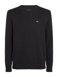 Tommy Jeans Strickpullover TJM SLIM ESSNTLS C-NECK SWEATER Schwarz