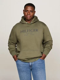 Tommy Hilfiger Big & Tall Hoodie BT-BIG HILFIGER HOODY-B in Groen Gren, mit Logostickerei am rmel