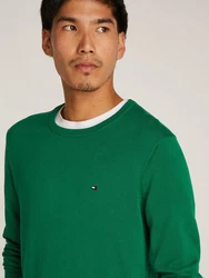TOMMY HILFIGER Pullover 'ESSENTIAL' Grün/Dunkelgrün