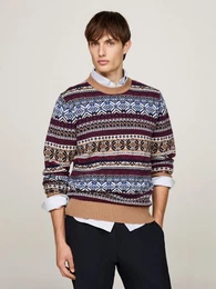 Rundhalspullover GIFTING WOOL BLEND FAIRISLE C NK mit mehrfarbigen Muster