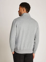 TOMMY HILFIGER Sweatshirt ESSENTIAL FLEECE 1/4 ZIP hellgrau/grau (medium grau heather)