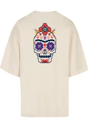 Merchcode T-Shirt Frida Kahlo - Pixels viva la vida Huge Tee Beige/Rot/Khaki/Creme/Orange