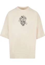 Merchcode T-Shirt Frida Kahlo Te amo outline Huge Tee (1-tlg) Khaki/Beige/Rosa/Braun