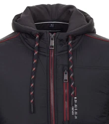 CASAMODA Sweatjacke mit Kapuze Dunkelgrau/Schwarz/Dunkelblau/Grau