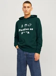 Jack & Jones Kapuzensweatshirt JJXMAS ONE COLOR FUNNY SWEAT HOOD Dunkelgrün/Grün