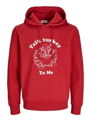 Jack & Jones Kapuzensweatshirt JJXMAS ONE COLOR FUNNY SWEAT HOOD Rot/Dunkelrot
