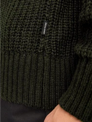 Jack & Jones Rundhalspullover JJJONES KNIT CREW NECK Dunkelgrün