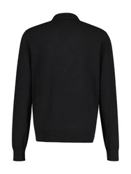 LERROS Langarm-Poloshirt Rundhalspullover Schwarz