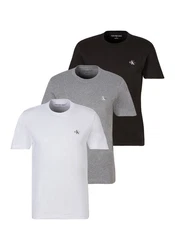 Calvin Klein Jeans T-Shirt Monologo (3-tlg) mit Logodruck Weiß/Grau/Dunkelgrau/Hellgrau/Beige/Schwarz