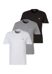 Calvin Klein Jeans T-Shirt Monologo (3-tlg) mit Logodruck Weiß/Grau/Dunkelgrau/Hellgrau/Beige/Schwarz