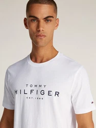 Tommy Hilfiger T-Shirt BIG RWB HILFIGER TEE mit Logo Weiß/Silber/Creme