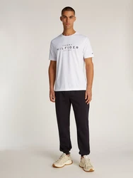 Tommy Hilfiger T-Shirt BIG RWB HILFIGER TEE mit Logo Weiß/Silber/Creme