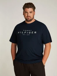 Tommy Hilfiger Big & Tall Rundhalsshirt BT-BIG RWB HILFIGER TEE-B in Groen Gren, Logodruck