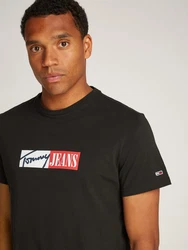 Tommy Jeans Plus Rundhalsshirt TJM SLIM ENTRY GRAPHIC TEE grün