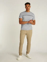 Calvin Klein Rundhalsshirt SPLIT LINE LOGO T-SHIRT Grau/Hellgrau