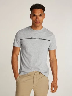 Calvin Klein Rundhalsshirt SPLIT LINE LOGO T-SHIRT