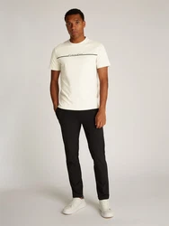 Calvin Klein Rundhalsshirt SPLIT LINE LOGO T-SHIRT Beige/Khaki/Grau/Schwarz