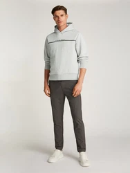 Calvin Klein Sweatshirt SPLIT LINE LOGO HOODIE Hellgrau/Grau/Hellgrün