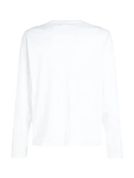 Calvin Klein Rundhalsshirt SPLIT LINE LOGO LS T-SHIRT Weiß/Creme/Grau