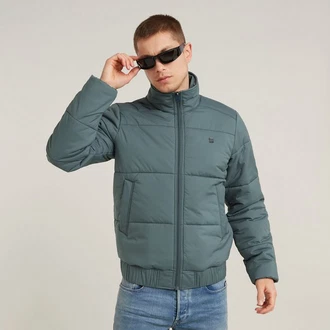 G-STAR Steppjacke Padded Quilted mit Stehkragen Grün/Dunkelgrün