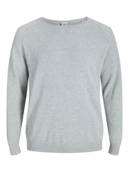 Jack & Jones Plus Rundhalspullover JJEHILL Grau