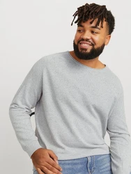 Jack & Jones Plus Rundhalspullover JJEHILL Grau