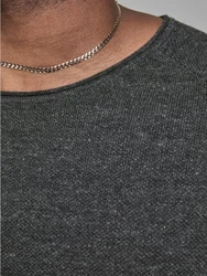 Jack & Jones Plus Rundhalspullover JJEHILL Dunkelgrau/Grau