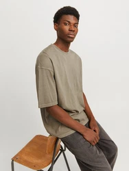 Jack & Jones Rundhalsshirt JJECHARGE FADED TEE O-NECK NOOS Khaki/Dunkelgrün/Beige