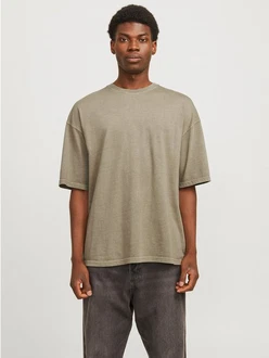Jack & Jones Rundhalsshirt JJECHARGE FADED TEE O-NECK NOOS Khaki/Dunkelgrün/Beige