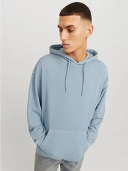 Jack & Jones Kapuzensweatshirt JJECHARGE FADED SWEAT HOOD hellblau