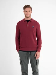 LERROS Strickpullover Langarm Strickpolo Dunkelrot/Rot/Bordeaux