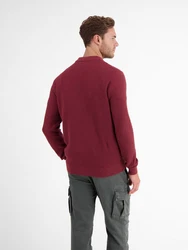 LERROS Strickpullover Langarm Strickpolo Dunkelrot/Rot/Bordeaux