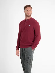 LERROS Strickpullover Langarm Strickpolo Dunkelrot/Rot/Bordeaux