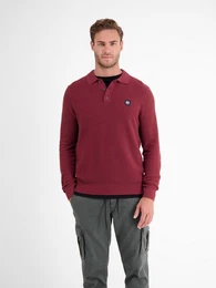 Strickpullover Langarm-Strickpolo in Strukturqualitt
