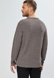 STREET ONE MEN Langarmshirt Grau/Braun/Beige/Hellgrau/Dunkelgrau/Khaki