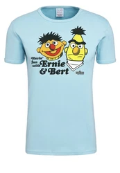 LOGOSHIRT T-Shirt Ernie und Bert Hellblau/Grün