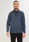 STREET ONE MEN Langarmshirt mit Tunnelzugband Kragen Dunkelblau/Hellblau/Blau/Grau