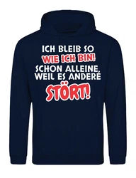 Youth Designz Kapuzenpullover Herren Hoodie  (Ich bleibe so wie ich bin) Dunkelblau/Braun/Blau/Dunkelgrau/Schwarz
