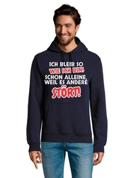 Youth Designz Kapuzenpullover Herren Hoodie  (Ich bleibe so wie ich bin) Dunkelblau/Braun/Blau/Dunkelgrau/Schwarz