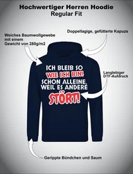 Youth Designz Kapuzenpullover Herren Hoodie  (Ich bleibe so wie ich bin) Dunkelblau/Braun/Blau/Dunkelgrau/Schwarz